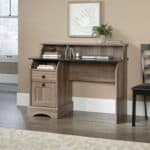 Rustic Oak Slat Top Desk with Hutch and Filing Drawer 10 Rustic Oak Slat Top Desk with Hutch and Filing Drawer