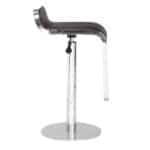 Adjustable Espresso Faux Leather Swivel Bar Stool with Chrome Base