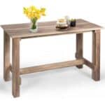 Modern Farmhouse Brown Wood Counter Height Dining Table Desk 6 Modern Farmhouse Brown Wood Counter Height Dining Table Desk