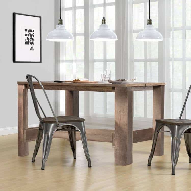 Modern Farmhouse Brown Wood Counter Height Dining Table Desk 3 Modern Farmhouse Brown Wood Counter Height Dining Table Desk - Image 3