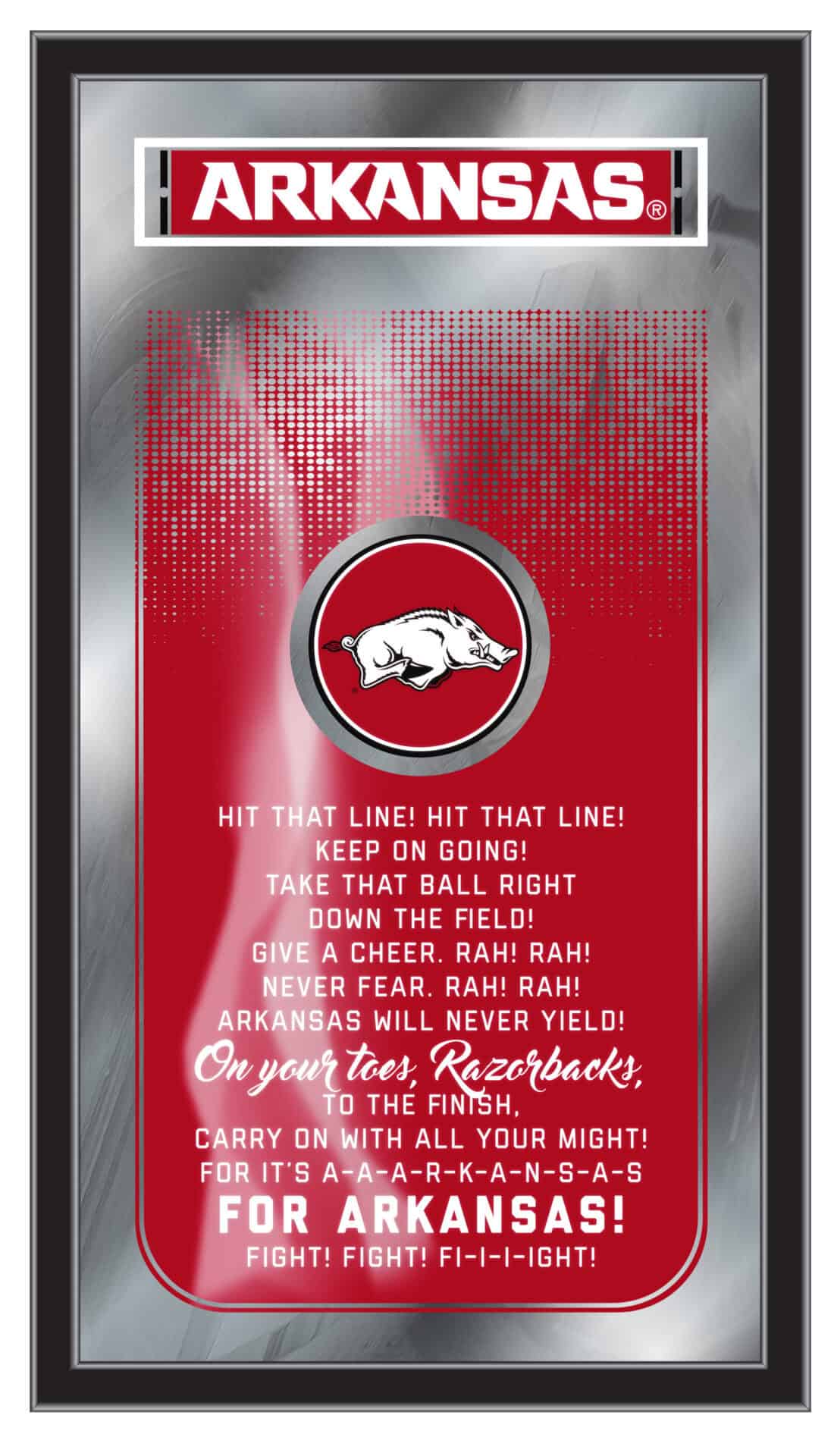 University of Arkansas 26x15 Fight Song Wall Mirror 1 University of Arkansas 26x15 Fight Song Wall Mirror