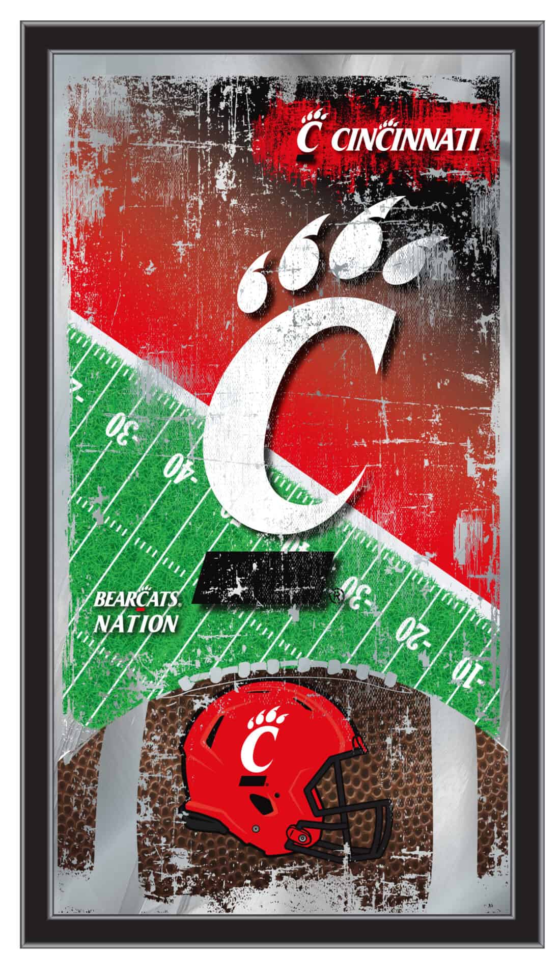 University of Cincinnati 15x26 Football Wall Mirror 1 University of Cincinnati 15x26 Football Wall Mirror