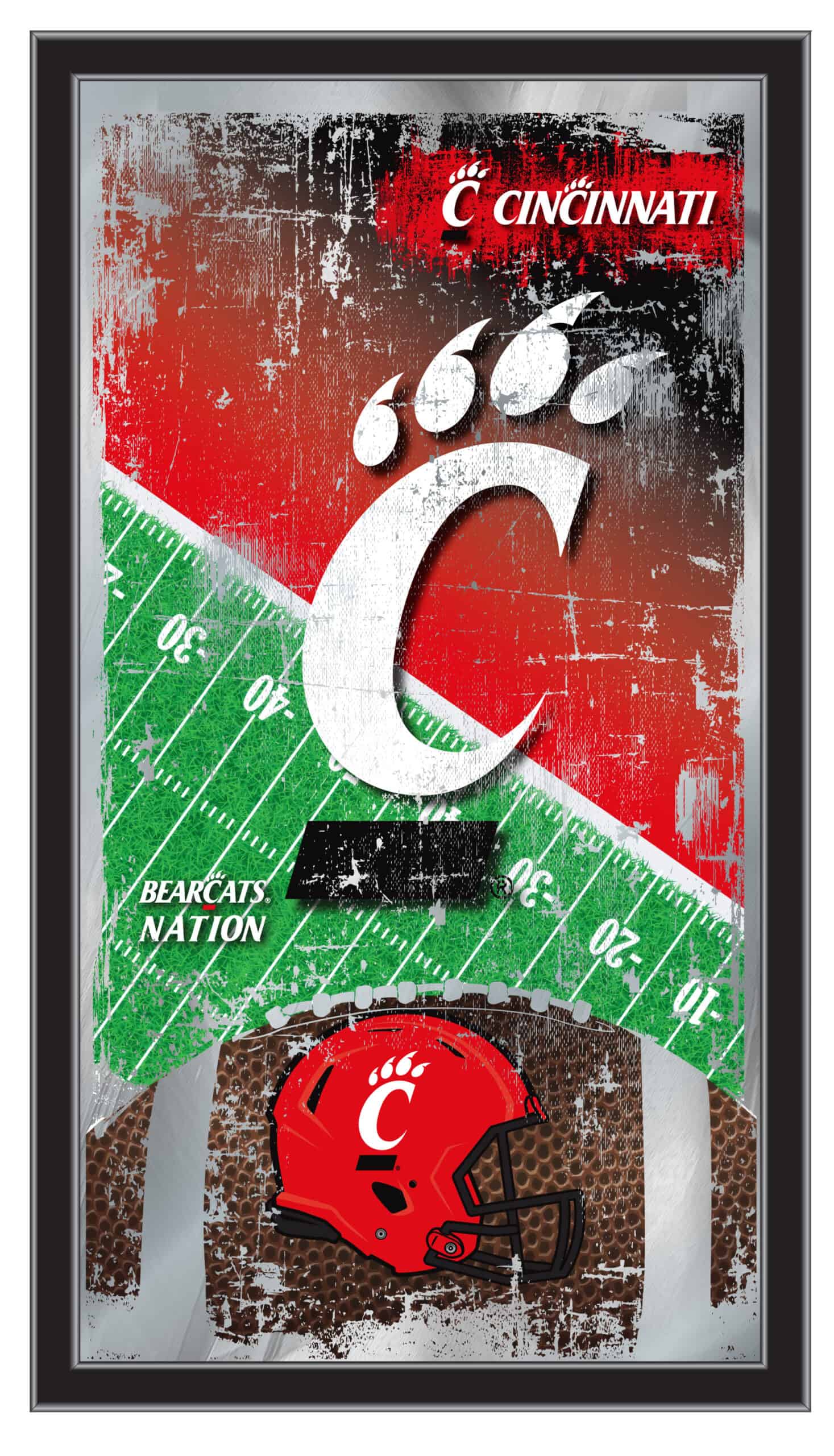 University of Cincinnati 15x26 Football Wall Mirror 4 University of Cincinnati 15x26 Football Wall Mirror