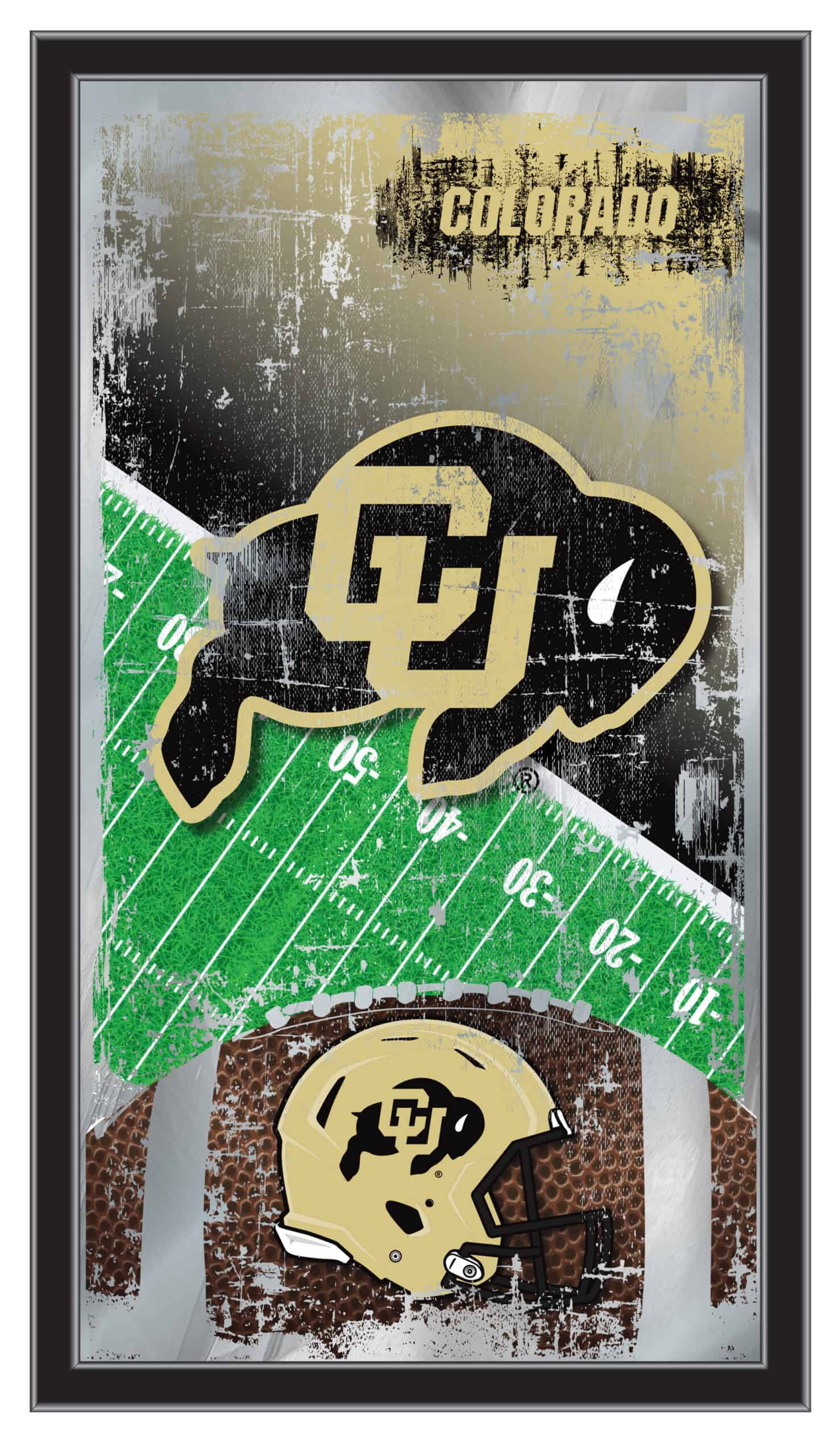 University of Colorado 15x26 Football Wall Mirror 4 University of Colorado 15x26 Football Wall Mirror
