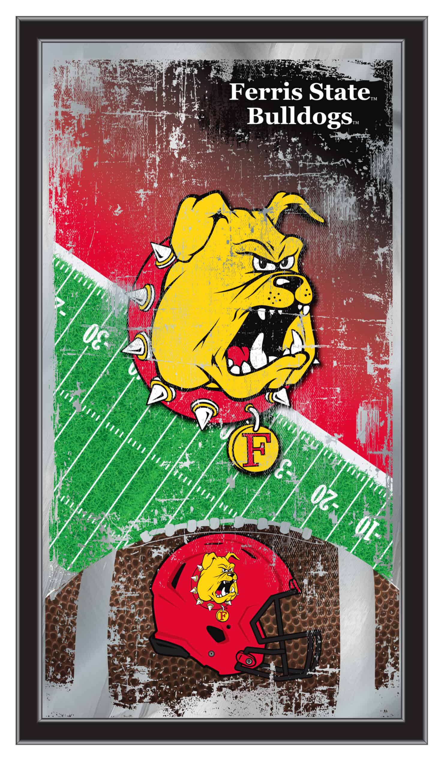 Ferris State University 15x26 Football Wall Mirror 4 Ferris State University 15x26 Football Wall Mirror