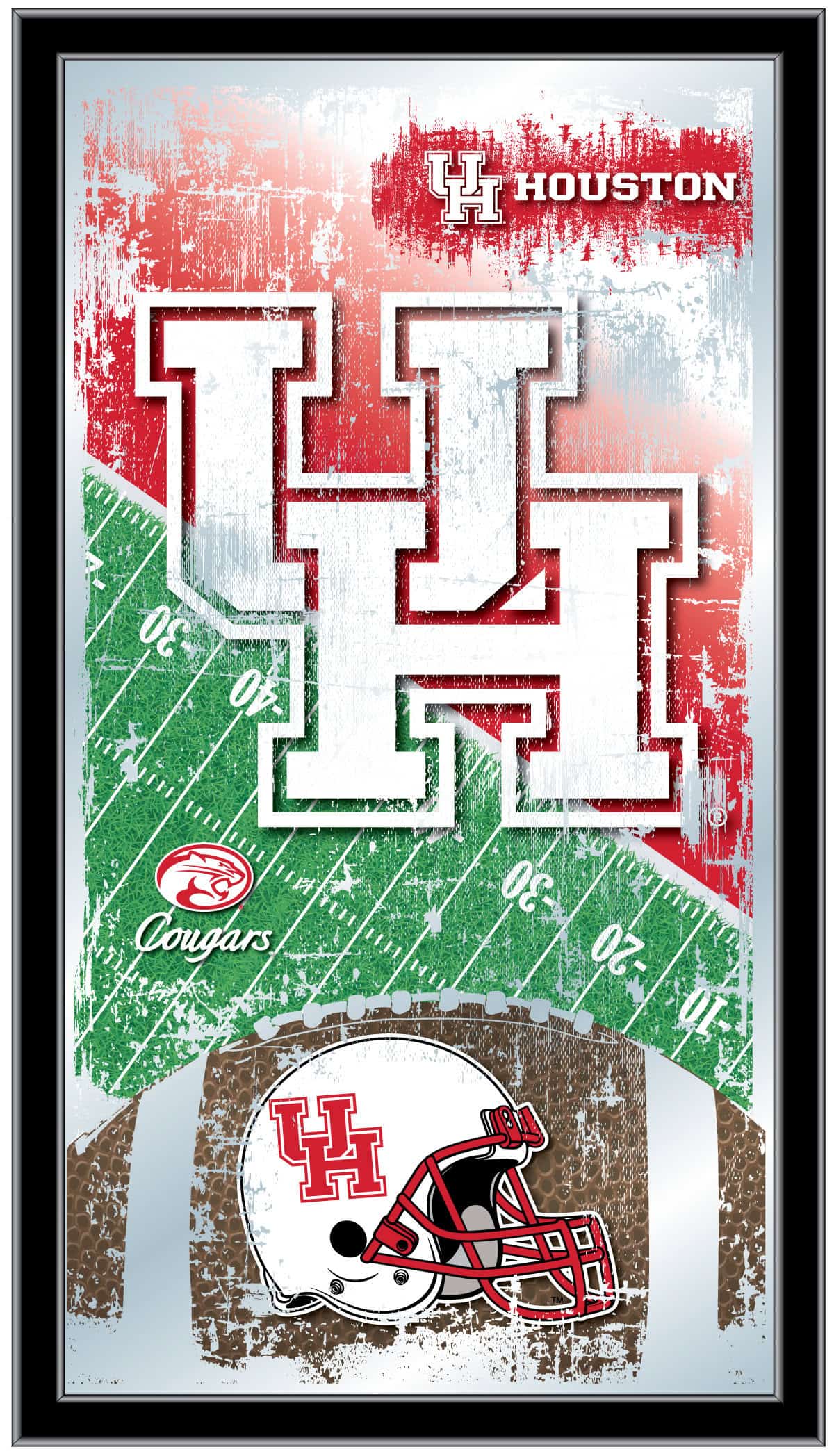 University of Houston 15x26 Football Wall Mirror 4 University of Houston 15x26 Football Wall Mirror