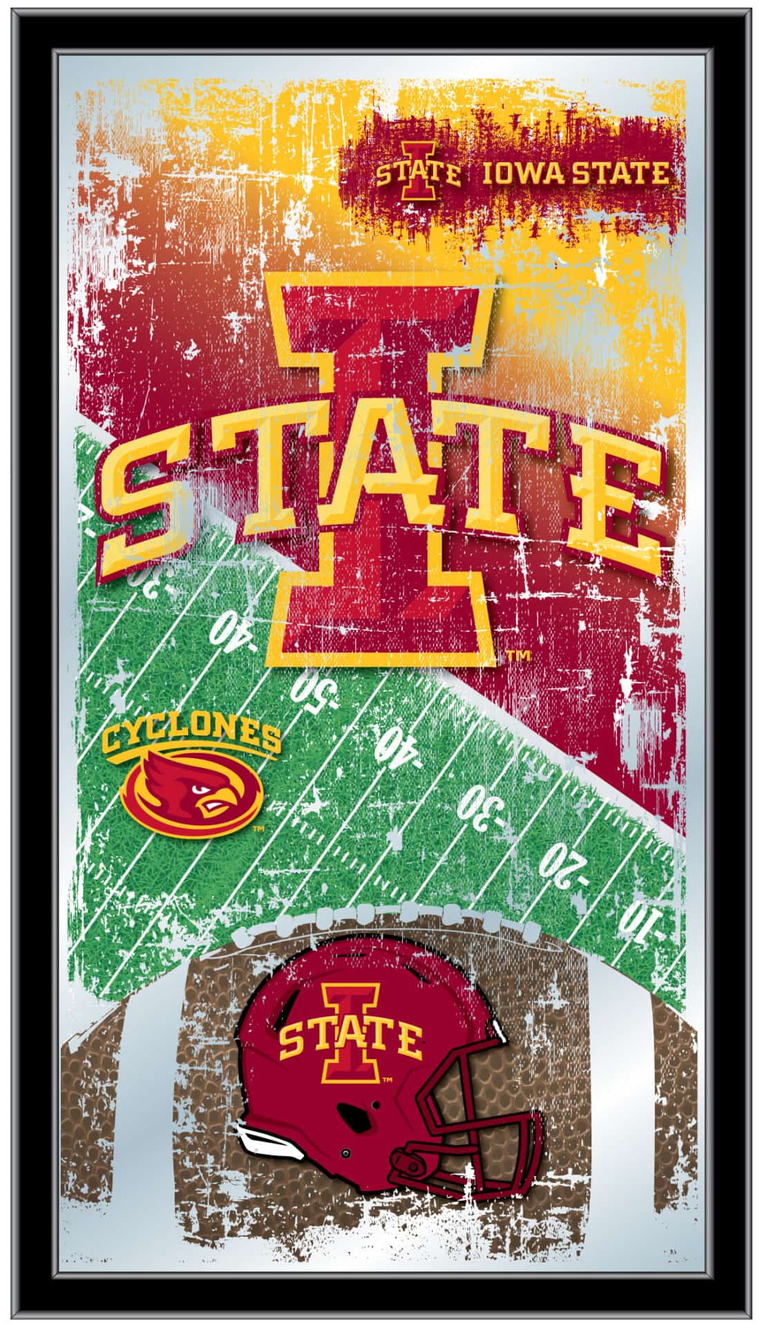Iowa State University 15x26 Football Wall Mirror 1 Iowa State University 15x26 Football Wall Mirror