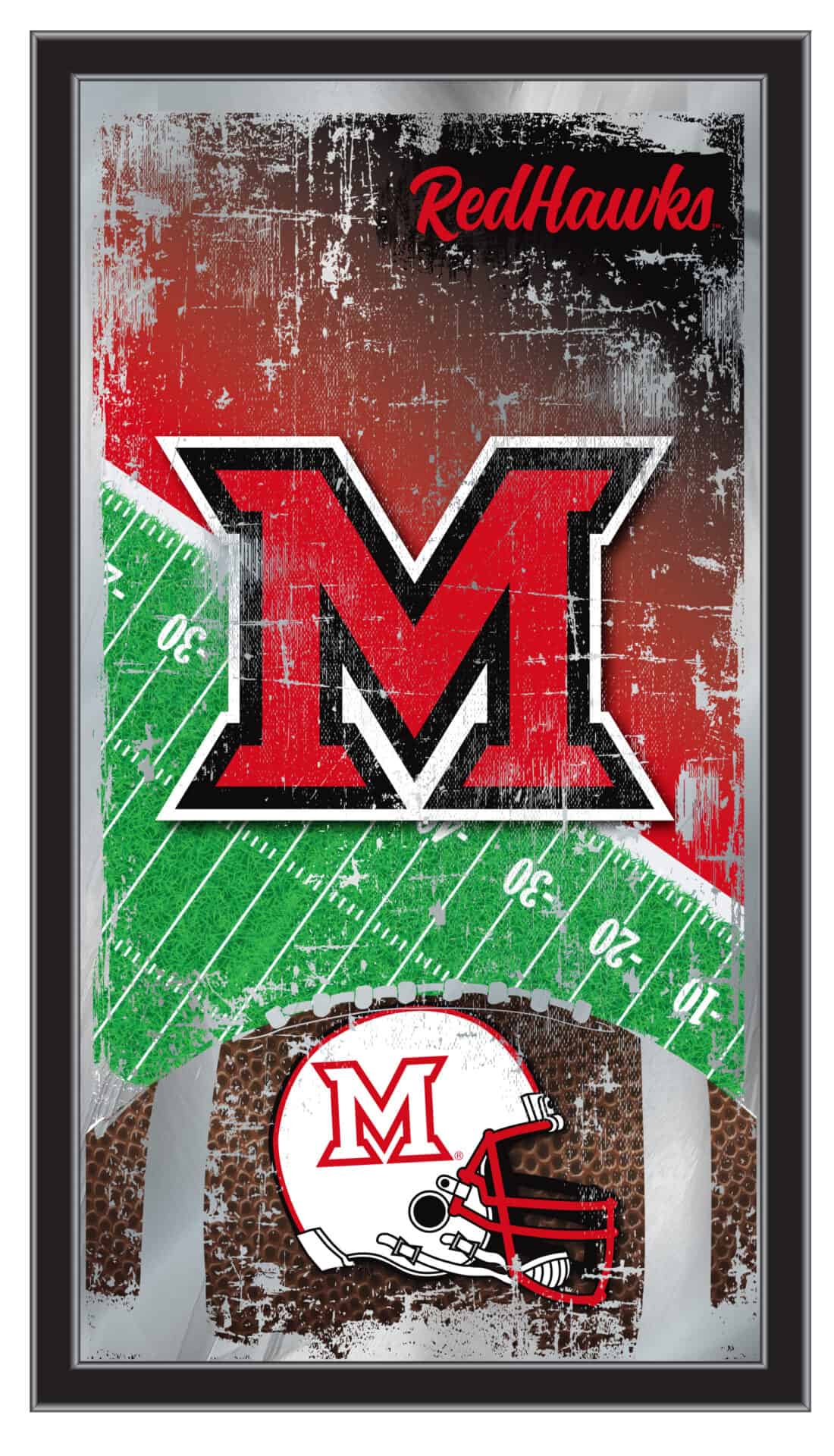 Miami University (OH) 15x26 Football Wall Mirror 1 Miami University (OH) 15x26 Football Wall Mirror
