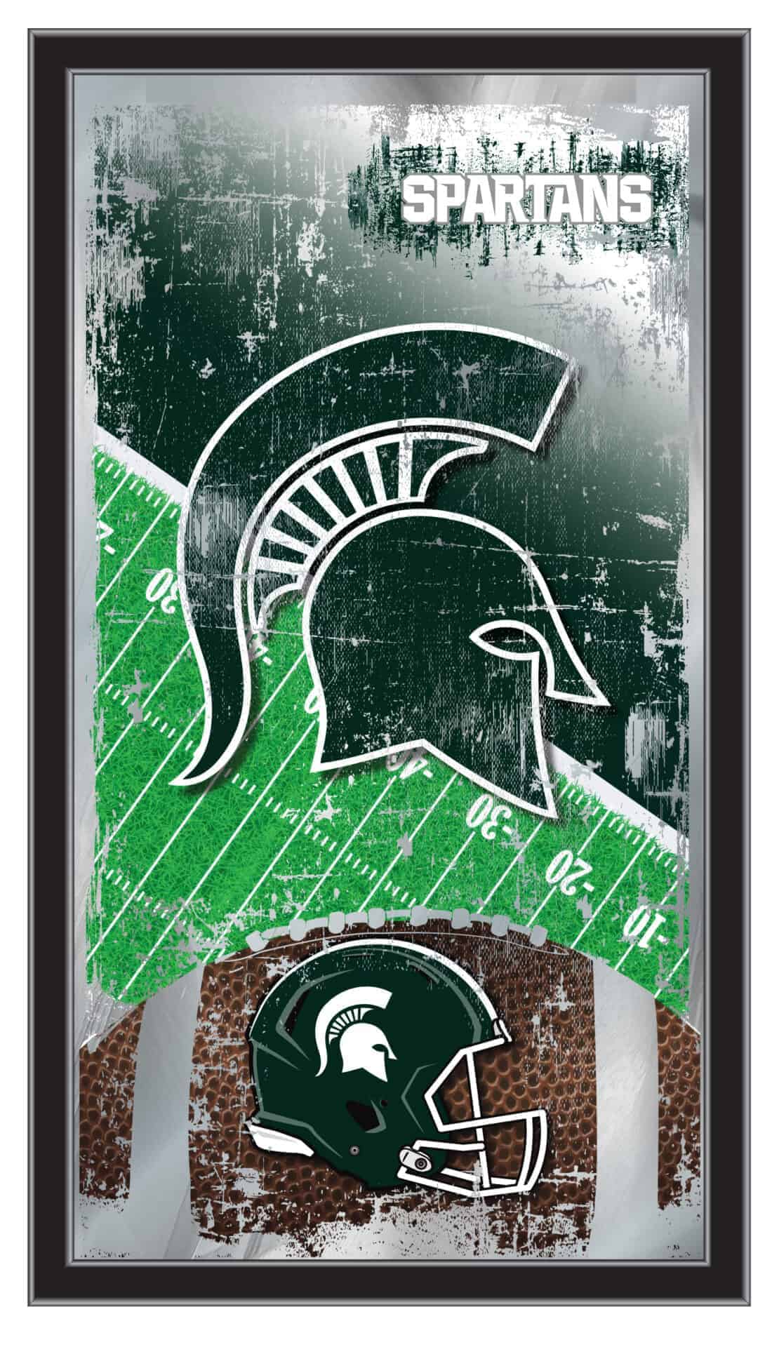 Michigan State University 15x26 Football Wall Mirror 1 Michigan State University 15x26 Football Wall Mirror