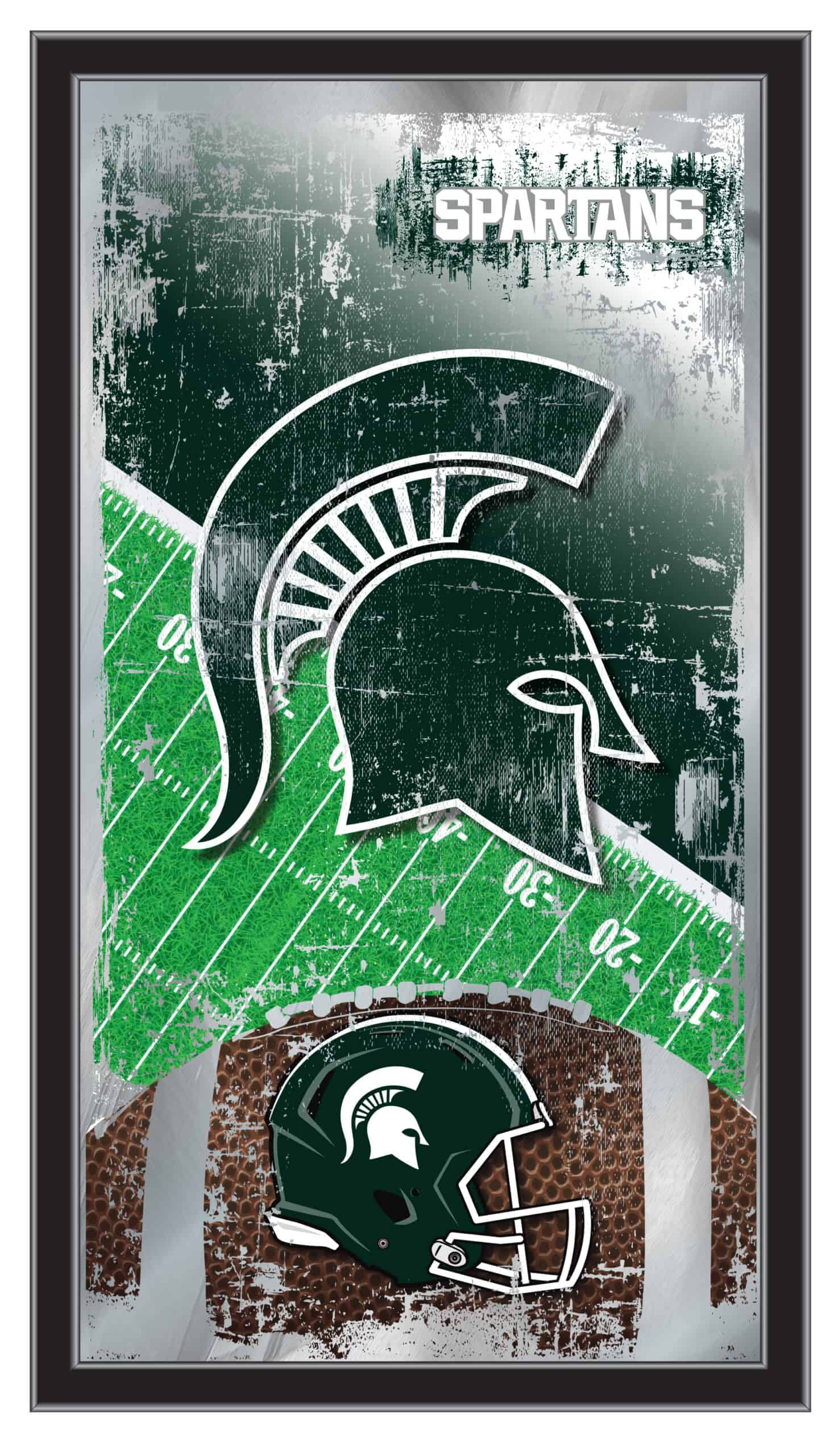 Michigan State University 15x26 Football Wall Mirror 4 Michigan State University 15x26 Football Wall Mirror