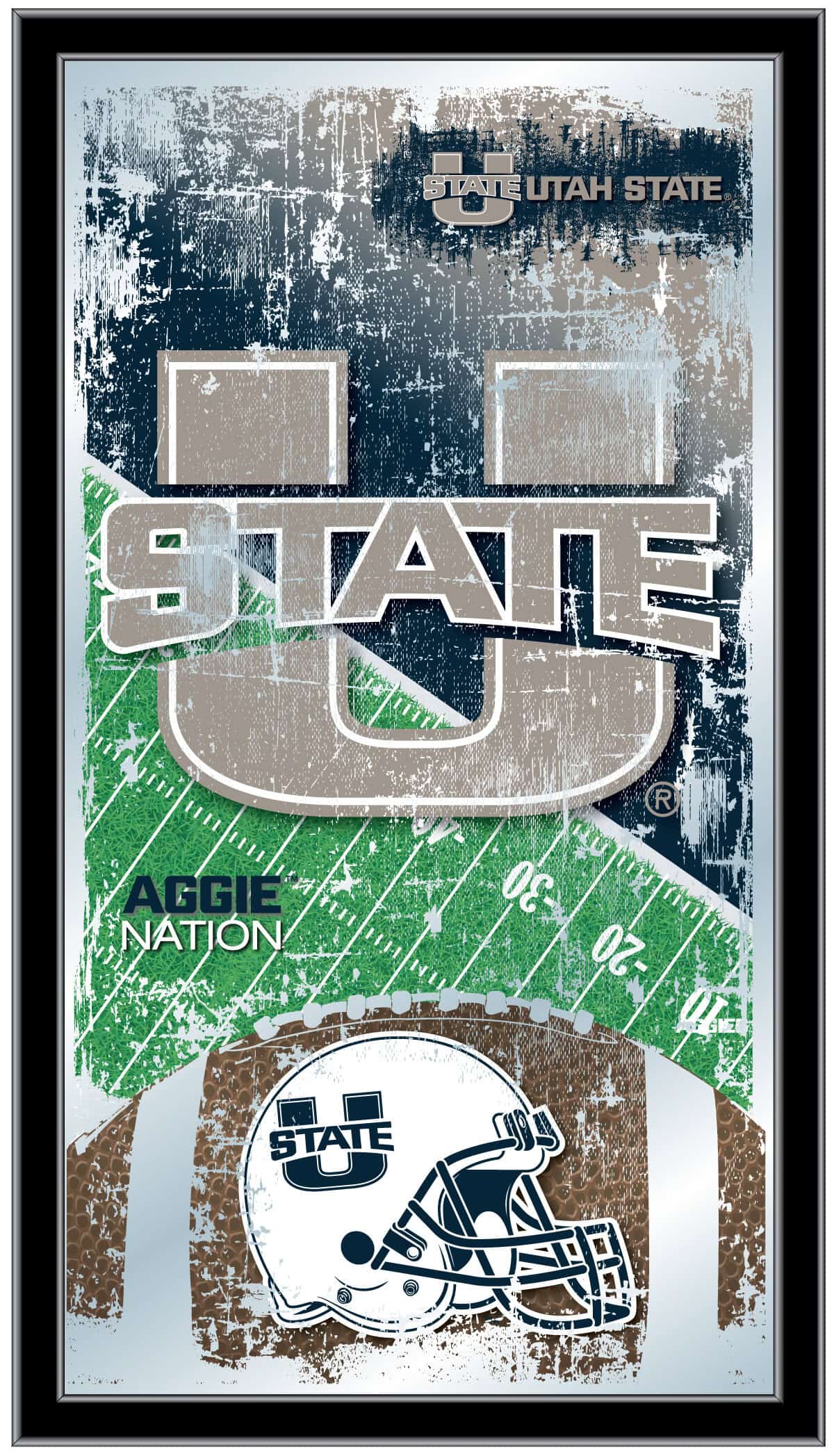 Utah State University 15x26 Football Wall Mirror 4 Utah State University 15x26 Football Wall Mirror