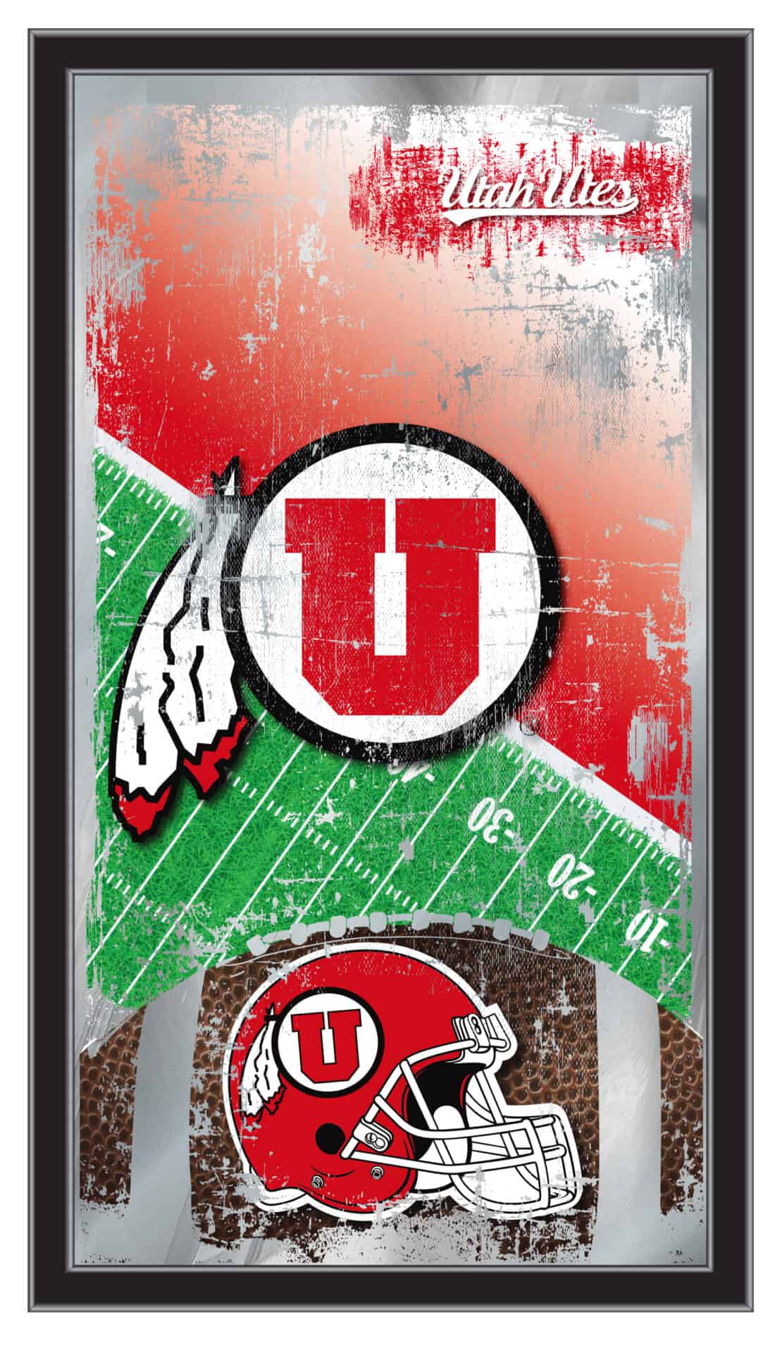 University of Utah 15x26 Football Wall Mirror 1 University of Utah 15x26 Football Wall Mirror