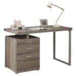 Dark Taupe Modern Home Office Desk with Drawers and Storage 3 Dark Taupe Modern Home Office Desk with Drawers and Storage