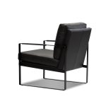 MITCHELL Black Leather Lounge Chair Black Powder Coated Legs 9 MITCHELL Black Leather Lounge Chair Black Powder Coated Legs