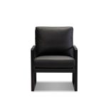 MITCHELL Black Leather Lounge Chair Black Powder Coated Legs 11 MITCHELL Black Leather Lounge Chair Black Powder Coated Legs