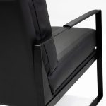 MITCHELL Black Leather Lounge Chair Black Powder Coated Legs 12 MITCHELL Black Leather Lounge Chair Black Powder Coated Legs