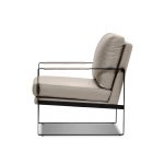 MITCHELL Wheat Leather Lounge Chair Black Powder Coated Legs 7 MITCHELL Wheat Leather Lounge Chair Black Powder Coated Legs
