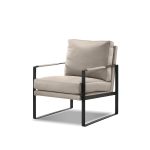 MITCHELL Wheat Leather Lounge Chair Black Powder Coated Legs 6 MITCHELL Wheat Leather Lounge Chair Black Powder Coated Legs