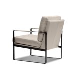 MITCHELL Wheat Leather Lounge Chair Black Powder Coated Legs 8 MITCHELL Wheat Leather Lounge Chair Black Powder Coated Legs