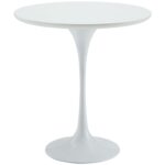 Mid Century Modern Round White 20-Inch Side Dining Table