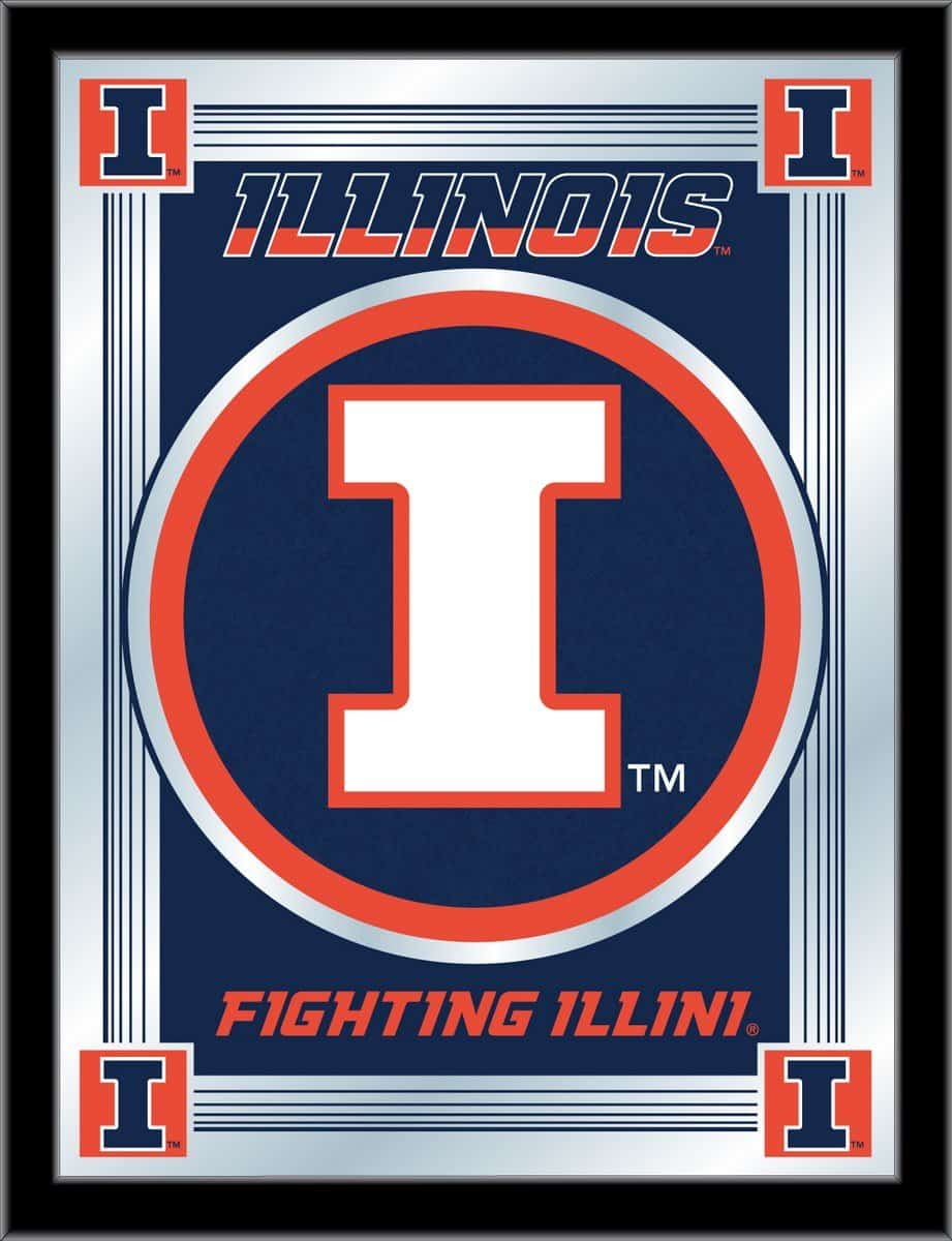 University of Illinois 17x22 Logo Wall Mirror 1 University of Illinois 17x22 Logo Wall Mirror
