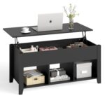 Modern Black Wooden Lift Top Coffee Table With Storage 6 Modern Black Wooden Lift Top Coffee Table With Storage