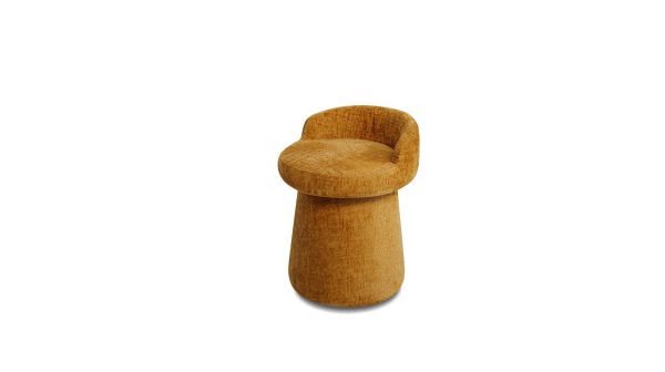 MOKO Tall Swivel Lounge Chair Ochre Fabric 2