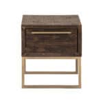 Smokey Taupe Reclaimed Pine End Table with Metal Legs 7 Smokey Taupe Reclaimed Pine End Table with Metal Legs