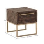Smokey Taupe Reclaimed Pine End Table with Metal Legs 10 Smokey Taupe Reclaimed Pine End Table with Metal Legs