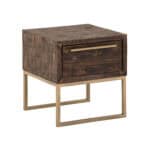 Smokey Taupe Reclaimed Pine End Table with Metal Legs 8 Smokey Taupe Reclaimed Pine End Table with Metal Legs