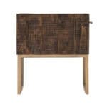 Smokey Taupe Reclaimed Pine End Table with Metal Legs 9 Smokey Taupe Reclaimed Pine End Table with Metal Legs
