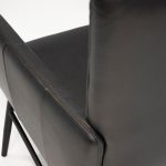 MORISSON Black Leather Mid-Century Lounge Chair Black Legs