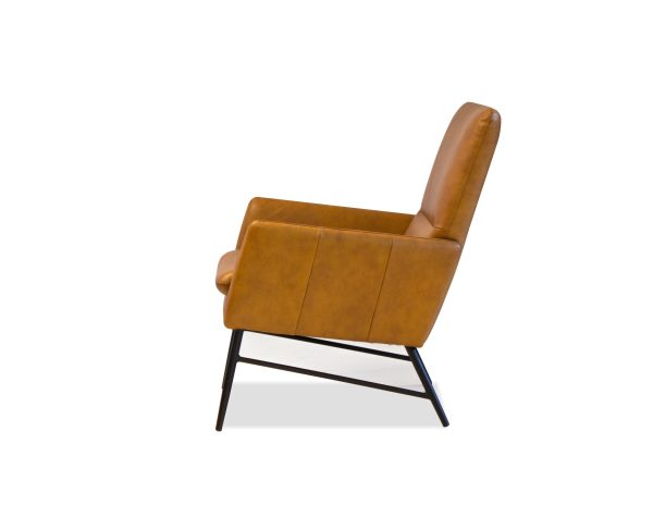 MORISSON Vintage Whiskey Leather Lounge Chair Black Legs 2