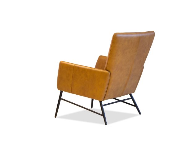 MORISSON Vintage Whiskey Leather Lounge Chair Black Legs 3
