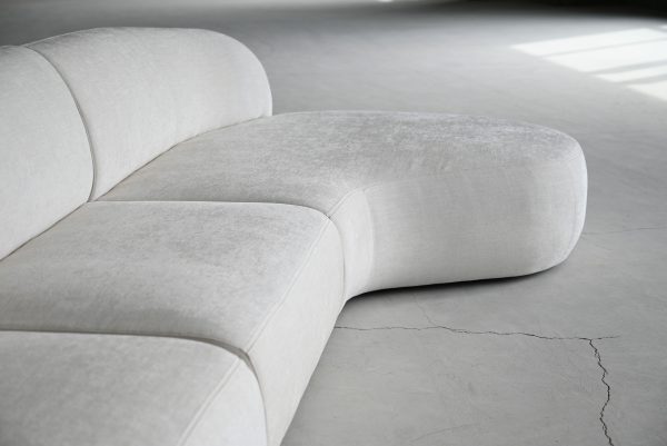 MORITZ 3 Piece Alabaster Tweed Left Chaise Sectional Sofa 2