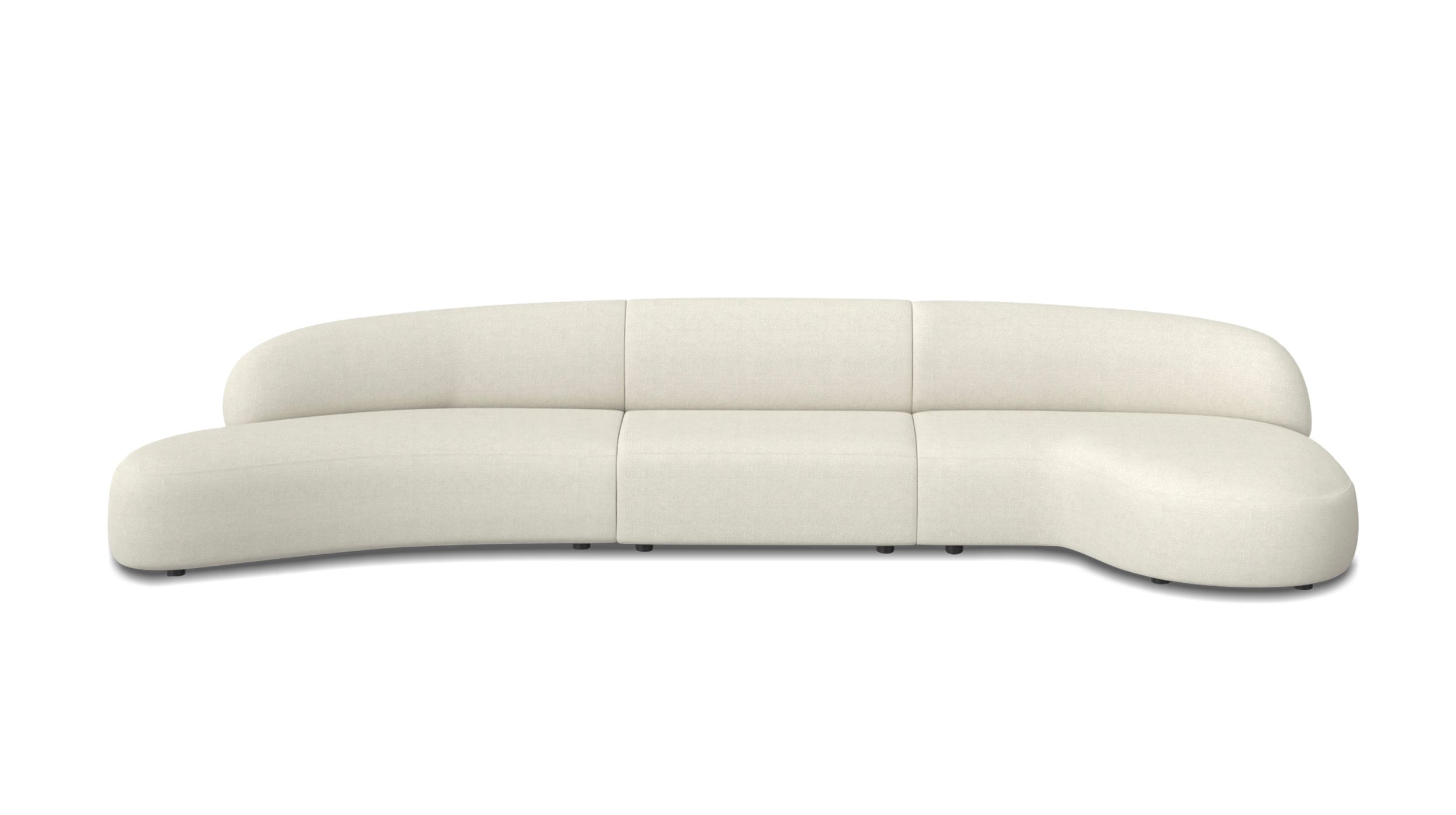 MORITZ 3-Piece Alabaster Tweed Right Chaise Sectional Sofa 1 MORITZ 3-Piece Alabaster Tweed Right Chaise Sectional Sofa