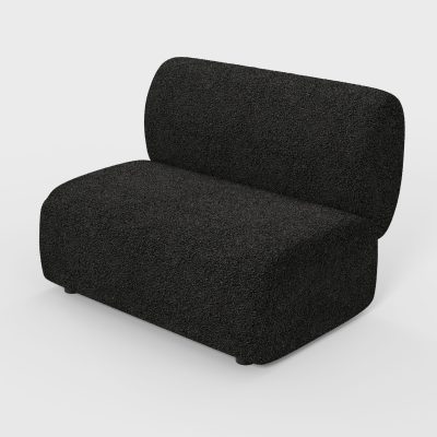 MORITZ Licorice Boucle Fabric Sectional Armless Piece
