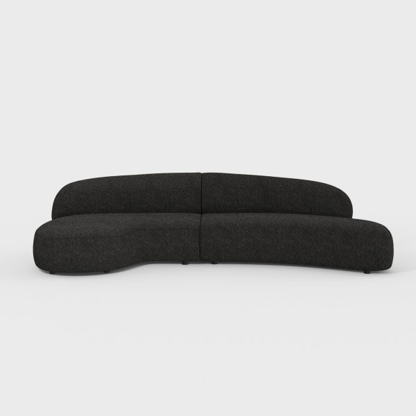 MORITZ Licorice Boucle Left Facing Chaise Sectional Sofa