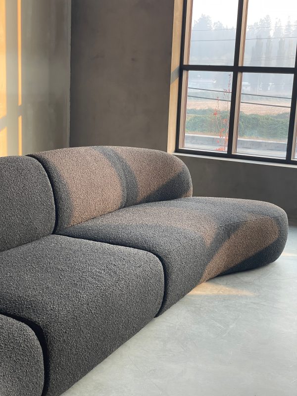 MORITZ Licorice Boucle Right Chaise Sectional Sofa 3