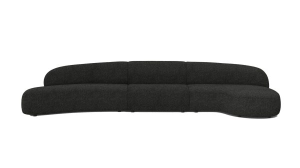 MORITZ Licorice Boucle Right Chaise Sectional Sofa