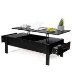 Modern Black Lift Top Coffee Table with Storage Drawers 6 Modern Black Lift Top Coffee Table with Storage Drawers
