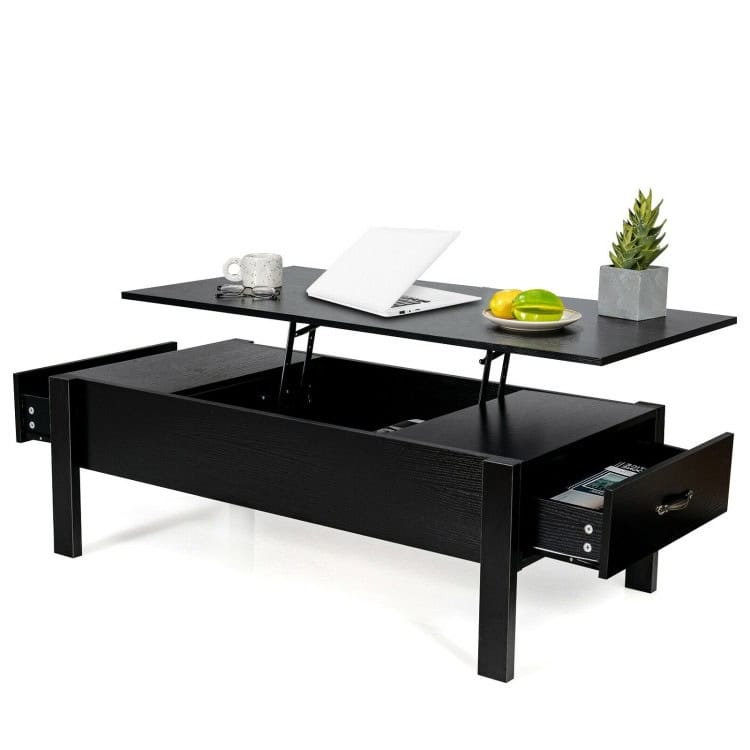 Modern Black Lift Top Coffee Table with Storage Drawers 1 Modern Black Lift Top Coffee Table with Storage Drawers