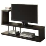 Contemporary Cappuccino TV Stand with Open Shelving for 47-Inch TVs 3 Contemporary Cappuccino TV Stand with Open Shelving for 47-Inch TVs