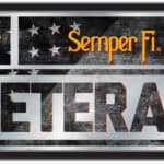 United States Marine Corps (Red/Yellow) 26x15 Veteran Wall Mirror