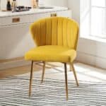 Mustard Yellow Velvet Wingback Accent Chair with Gold Metal Legs 6 Mustard Yellow Velvet Wingback Accent Chair with Gold Metal Legs