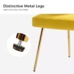 Mustard Yellow Velvet Wingback Accent Chair with Gold Metal Legs 7 Mustard Yellow Velvet Wingback Accent Chair with Gold Metal Legs