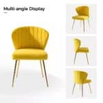 Mustard Yellow Velvet Wingback Accent Chair with Gold Metal Legs 9 Mustard Yellow Velvet Wingback Accent Chair with Gold Metal Legs