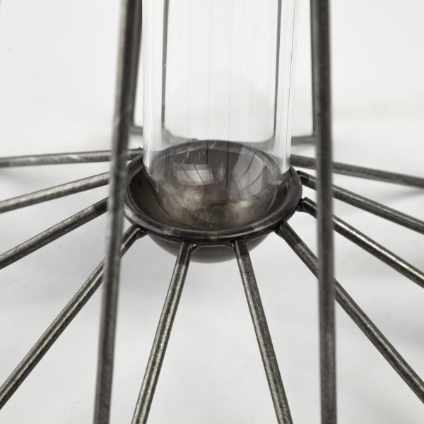 Madeline II Large Gunmetal Gray Metal Glass Test Tube Vase 4