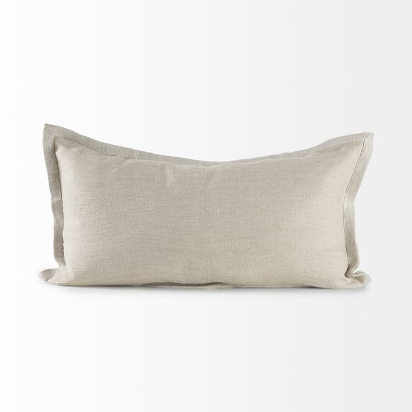 Mae 14L x 26W Beige Fabric Decorative Pillow Cover 2