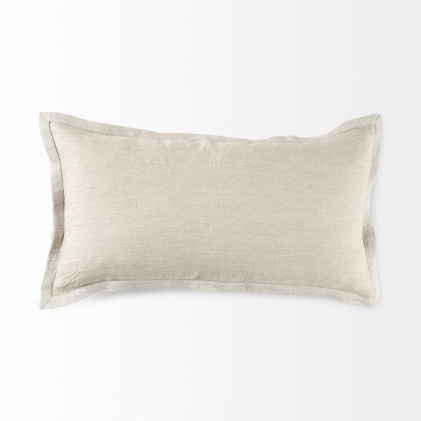 Mae 14L x 26W Beige Fabric Decorative Pillow Cover 5